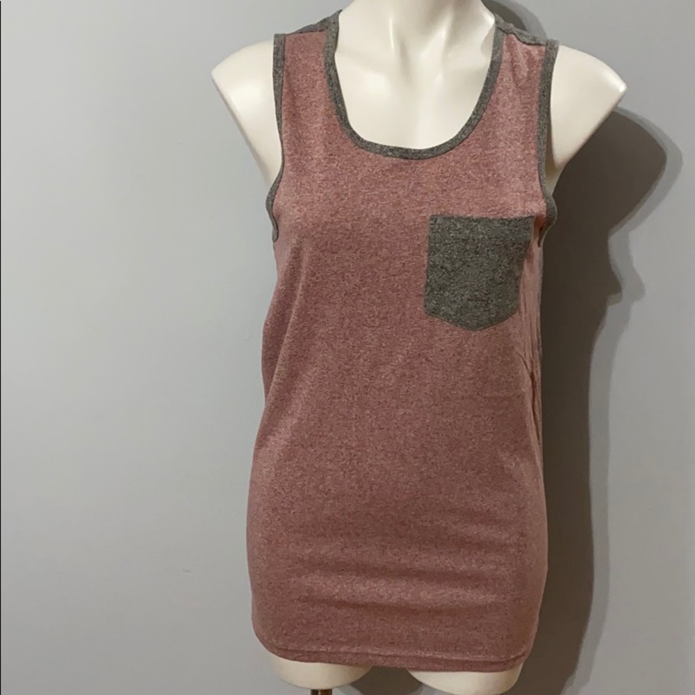 Gray and Red Muscle Tank